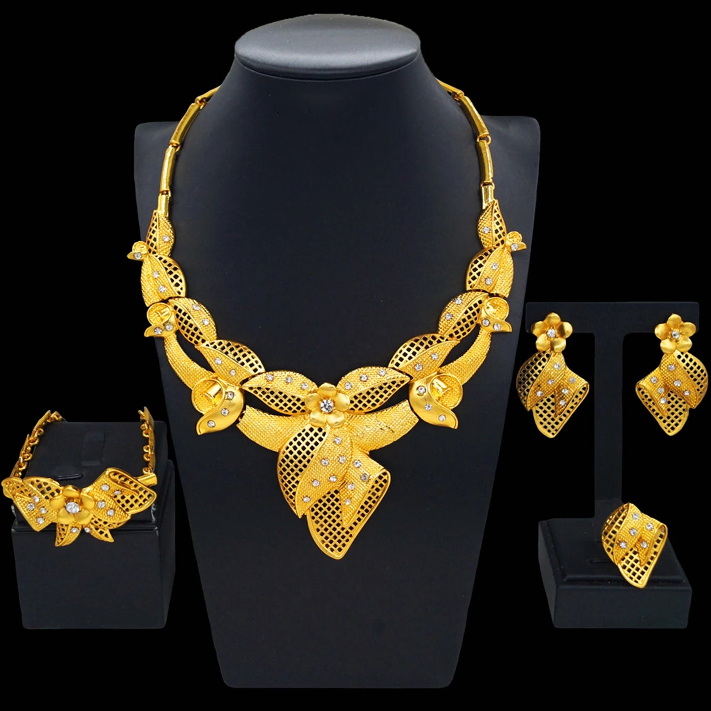 Zhuerrui Fashionable Wedding Good Jewelry Set Factory Rose Beads Necklace Jewelry Sets Latest Women's Birthday Party DH2310125