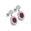 Gemfiori Anster High Quality S925 Lab Grown Ruby Earring Stud Dainty Gemstone Stud Earrings for Women Daily Wear Gift