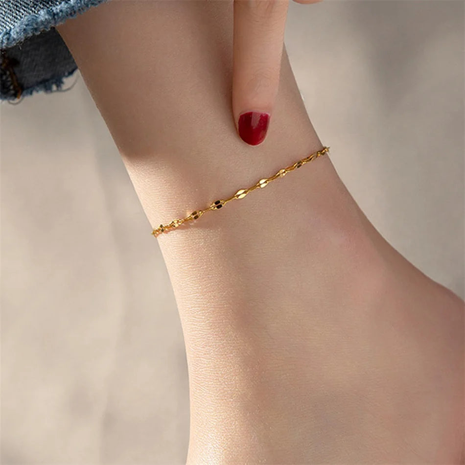 EManco NEW Dainty Lip Chain Anklet Fashion Beach Lace Ankle Chain Foot Jewelry Accessory for Women Gift Wholesale