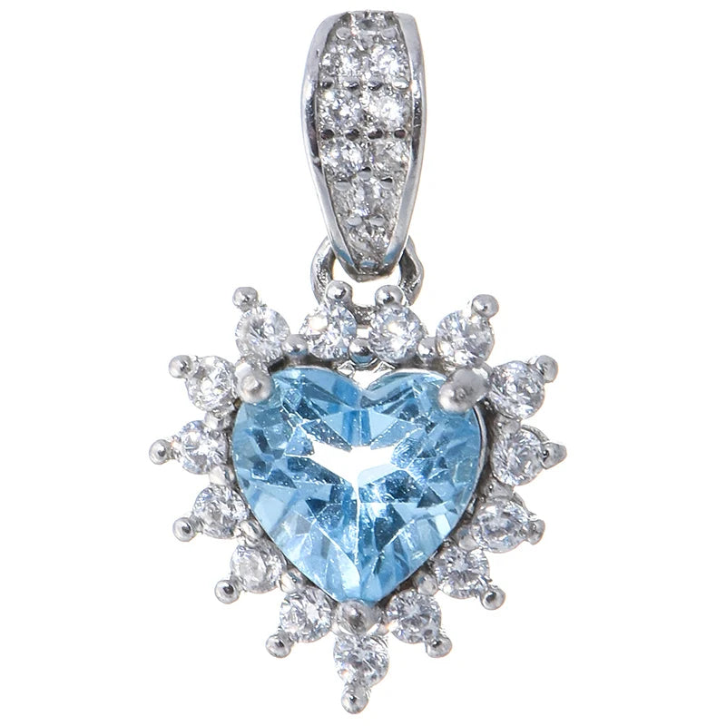 Gioiellieri Natural Stone Topaz Rhodium Plated 925 Silver Luxury Women's CMA Certified Claw Setting Pendant