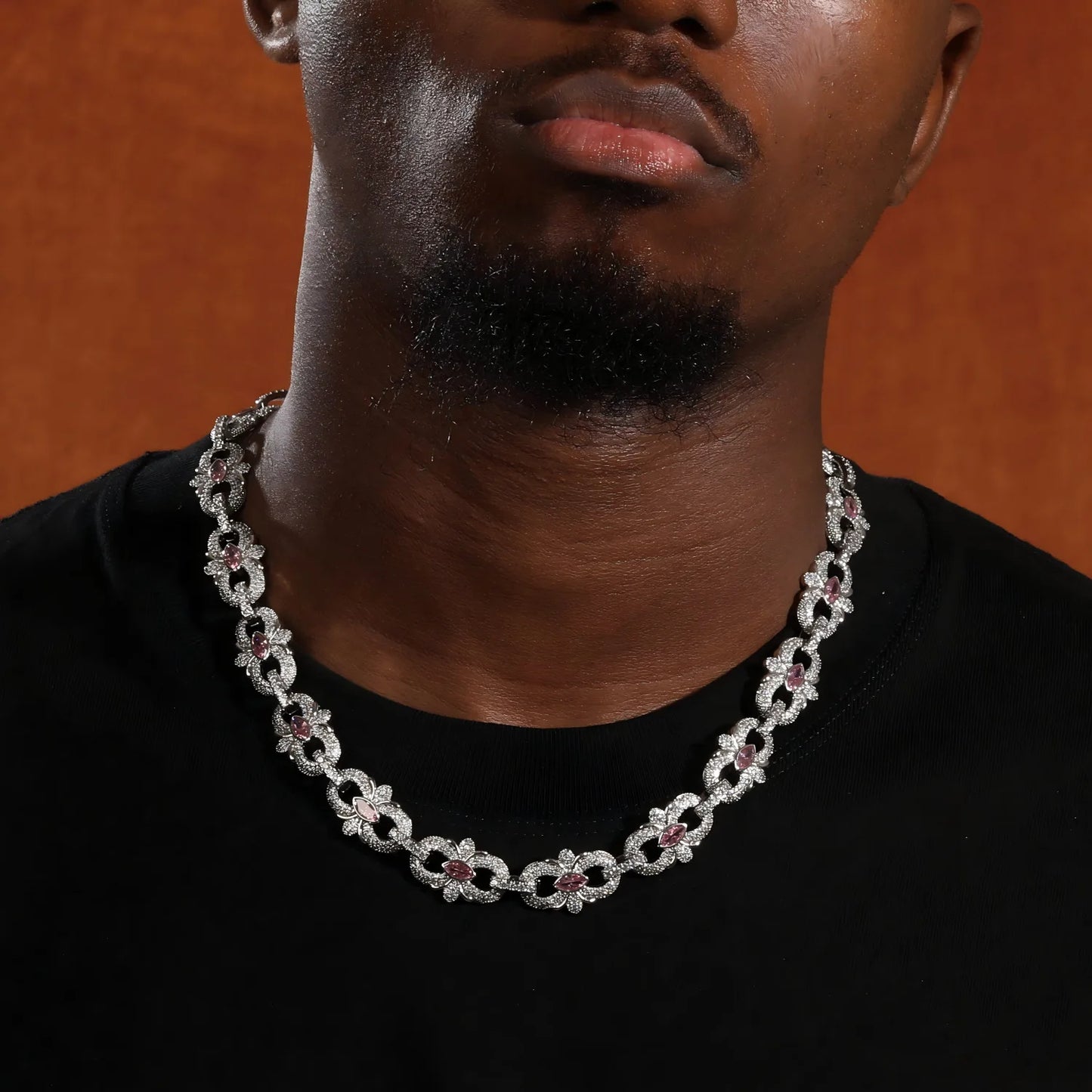 Luxury Bling Jewelry Full Zircon Hip-Hop Necklace for Men and Women Custom LOGO High Quality Chunky Necklace