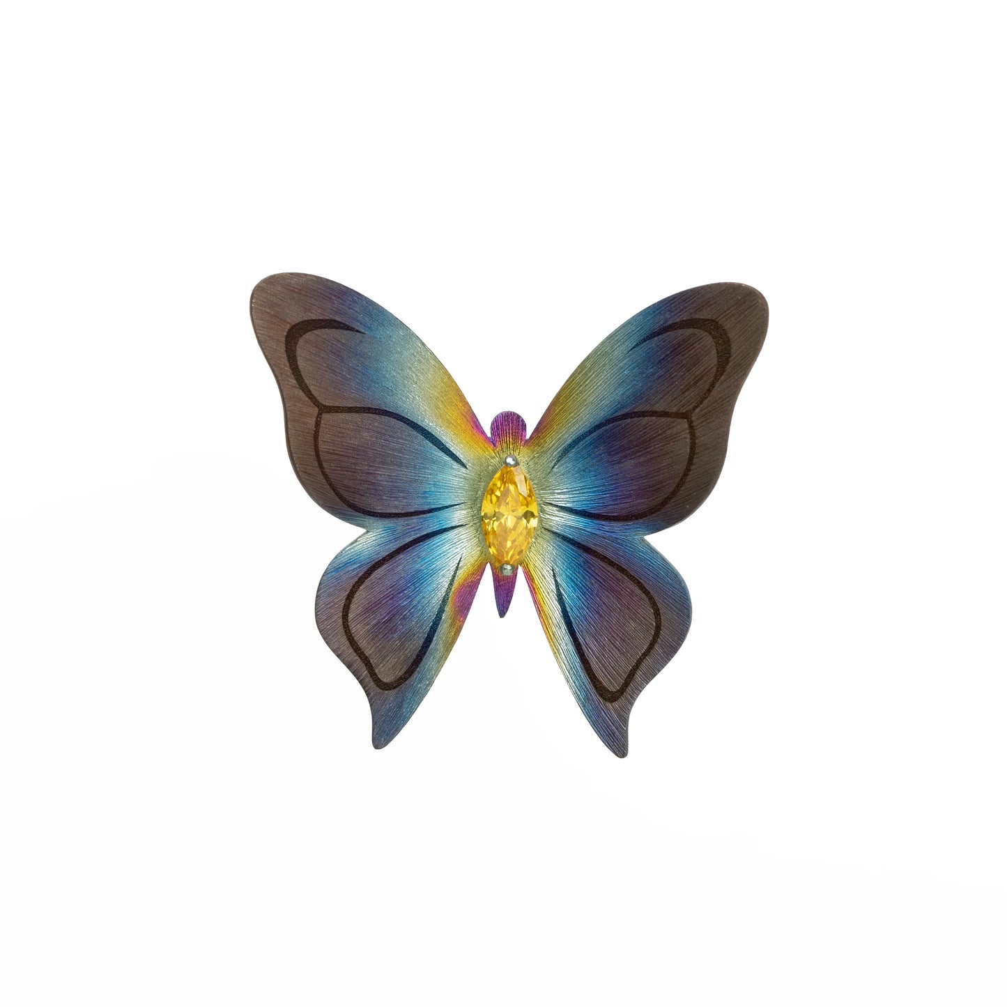 Elite Premium Pure Titanium Aurora Butterfly Brooch Medical G23 Nickel Free Iridescent Wings Custom Personalized Gift