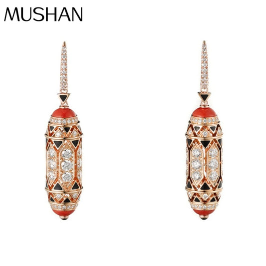 MUSHAN Jewelry Factory S925 Sterling Silver Earrings With Electroplated Gold and Enamel Craftsmanship Are Best Selling