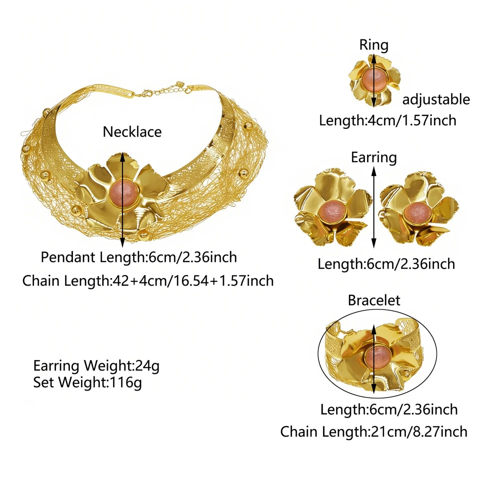 Italian Jewelry Set Alloy Brazilian Jewelry Sets Wedding Party Pendant Spiral Necklace Bracelet Ring Earrings Jewelry Set MY207