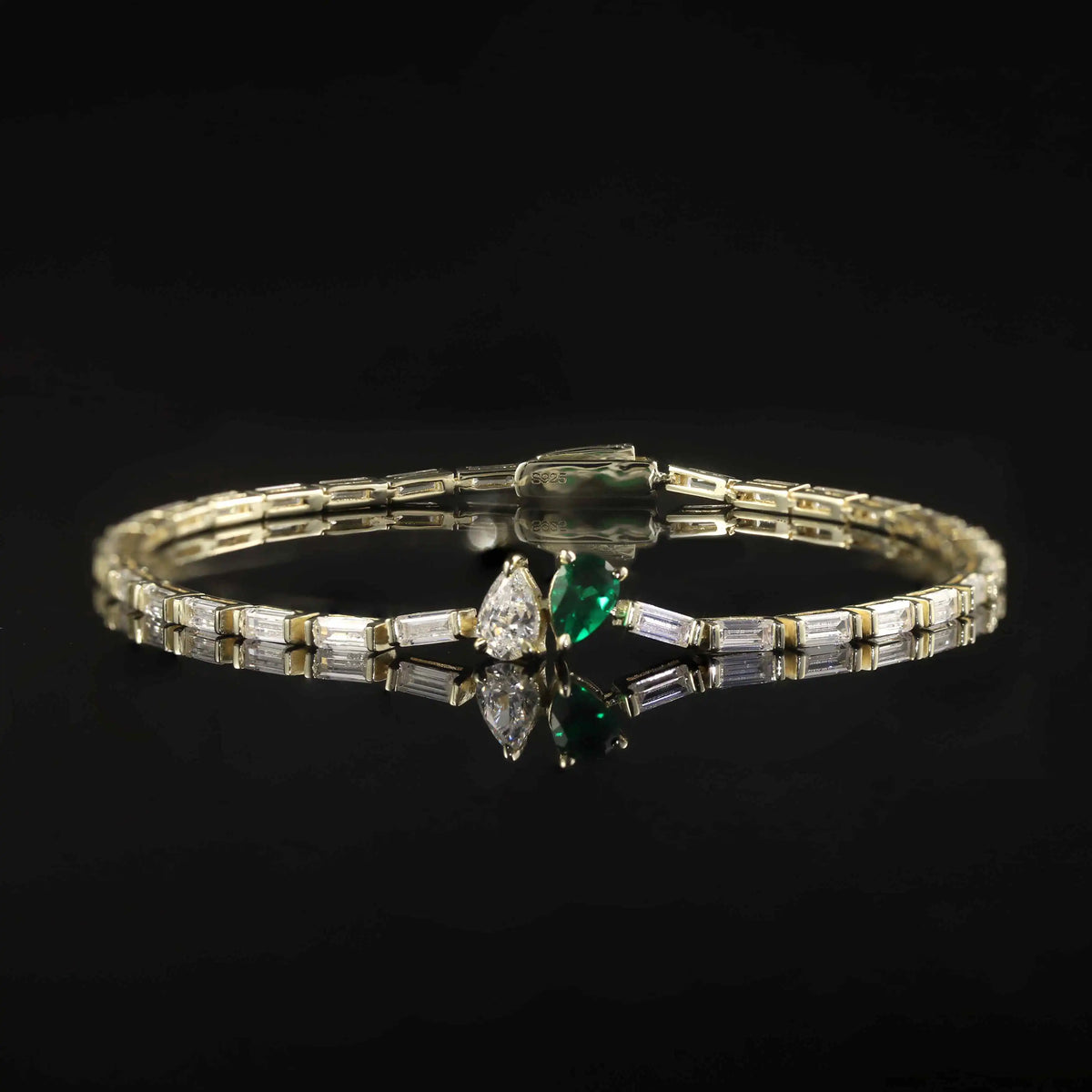 Gemfiori Abiding OEM ODM Unique Design Fancy Multi-shape Cut Tennis Bracelet 925 Silver Solid Gold Custom Stone Tennis Bracelet