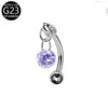 S&S Titanium Zircon Internally Threaded Eyebrow Stud | Multi-Shape & Colour