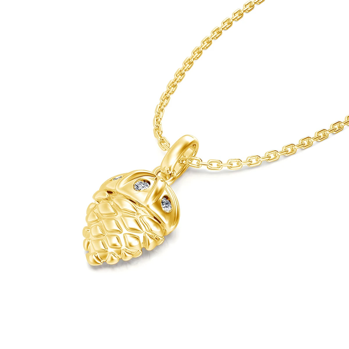 Gioiellieri Fine Jewelry Woman Men Christmas Mother's Day Gift Semi Circle Real 14K Gold Hollow Moissanite Squirrel Hazelnut Pendant