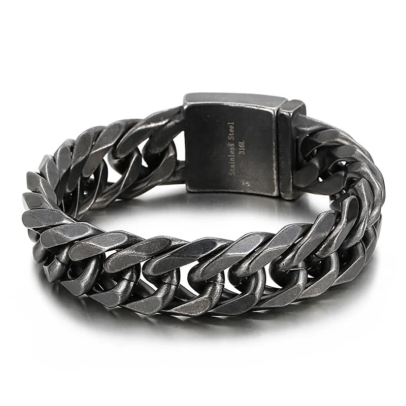 KALEN Hip-hop Black 316L Stainless Steel Charm Male Bracelet Gift