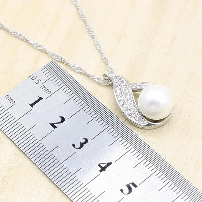 XOTICA White Pearl Romantic Alloy Silver Platinum Plated Jewelry Set for Women Wedding & Party Necklace Earring Bracelet Ring