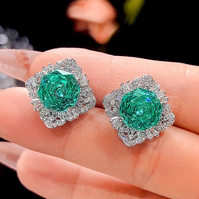 Gemfiori Luxury and High-end Sparkling Zircon Necklace Earring Ring Set Bridal Jewelry Three Piece Set Wedding Accessories