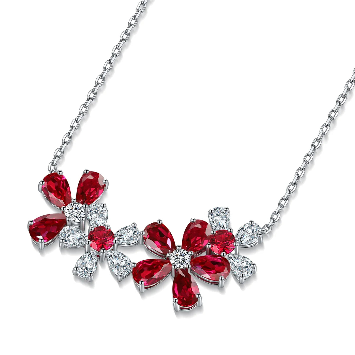 Gemfiori Custom Women Fine Jewelry Simple Lab Grown Ruby Diamond GIA IGI Certified Necklace