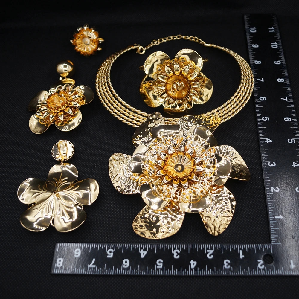 Italian Jewelry Set Alloy Brazilian Jewelry Sets Wedding Party Pendant Necklace  Earrings Jewelry Set HK048322