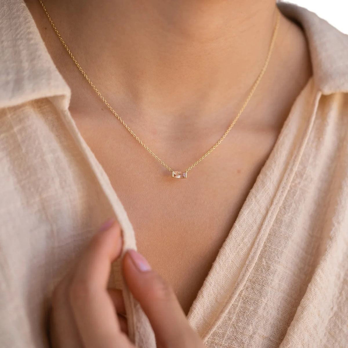 Women Girls 925 Sterling Silver Birthstone Necklace Gold Plated 12 Colors Cubic Zirconia Choker Jewelry Wholesale Manufacturer