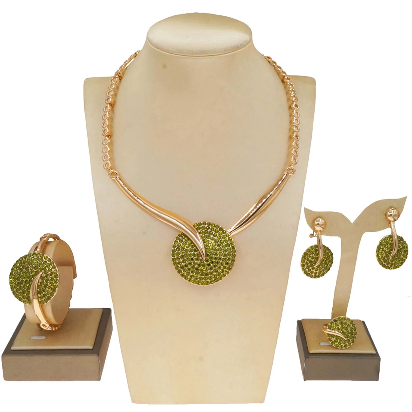Zhuerrui Available Pendant Gold Jewelry Sets Favors Two Color Bead Necklace Jewelry Set High-end Woman Birthday Gifts HC23196