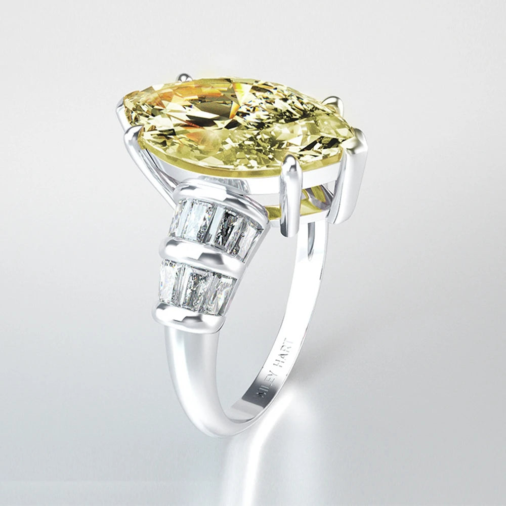 MuShan Jewelry Factory S925 Silver High Carbon Diamond Ring European and American Wish Simple 3 Carat Eye 8*14 Women Ring