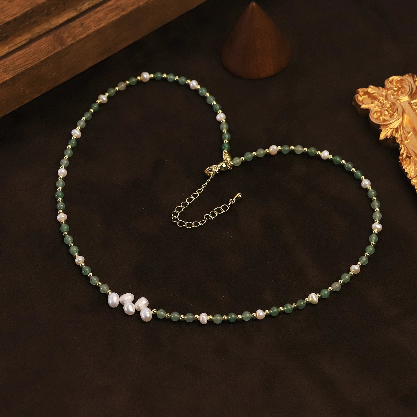 Natural Freshwater Pearl Jade Beaded Choker Necklace for Daily Office Banquet Jewelry Gift Dainty Pearl Necklace Fashion Jewelry