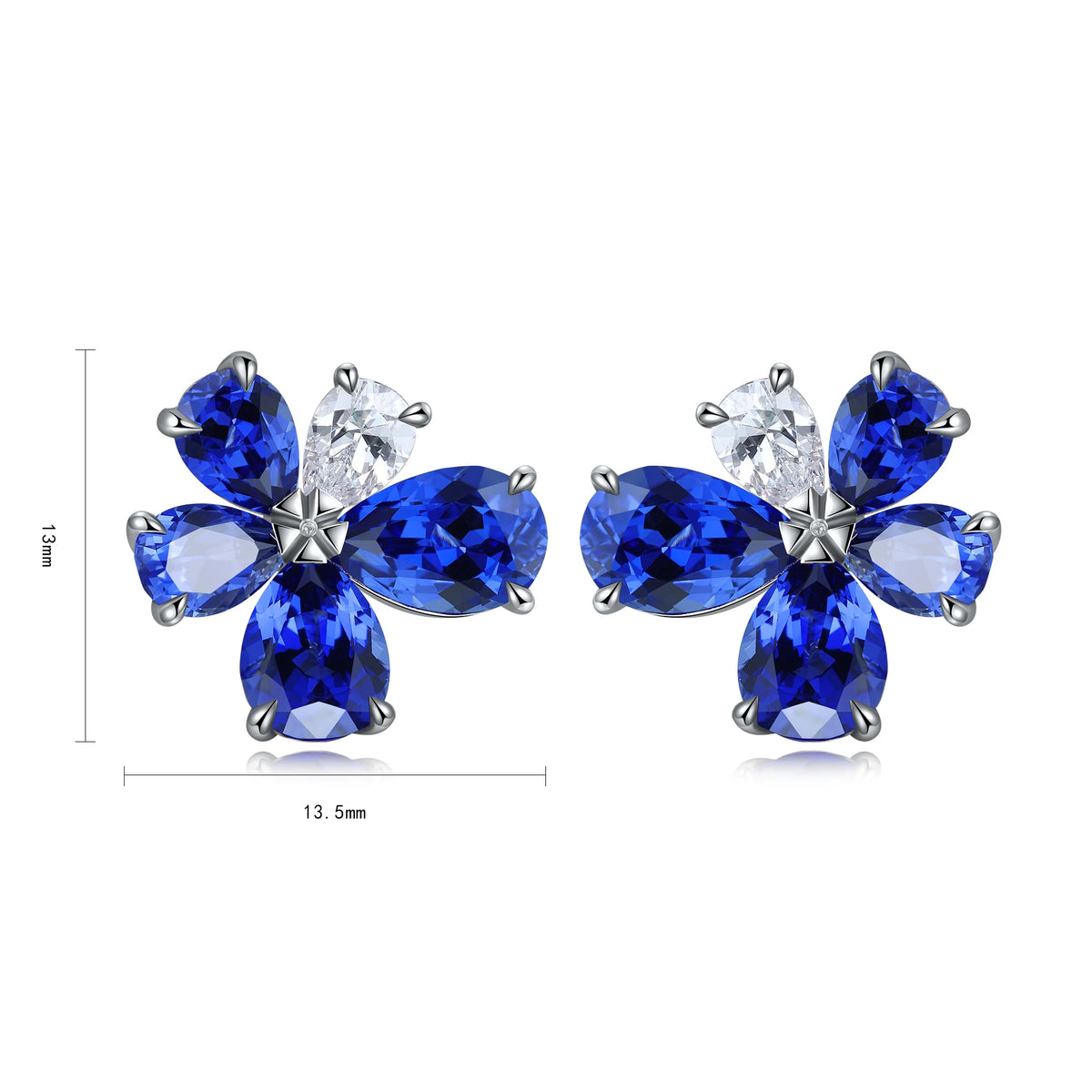 Gemfiori Lab Grown Sapphire Earrings Women's Earrings Lab Made Sapphire Earrings Lady Use