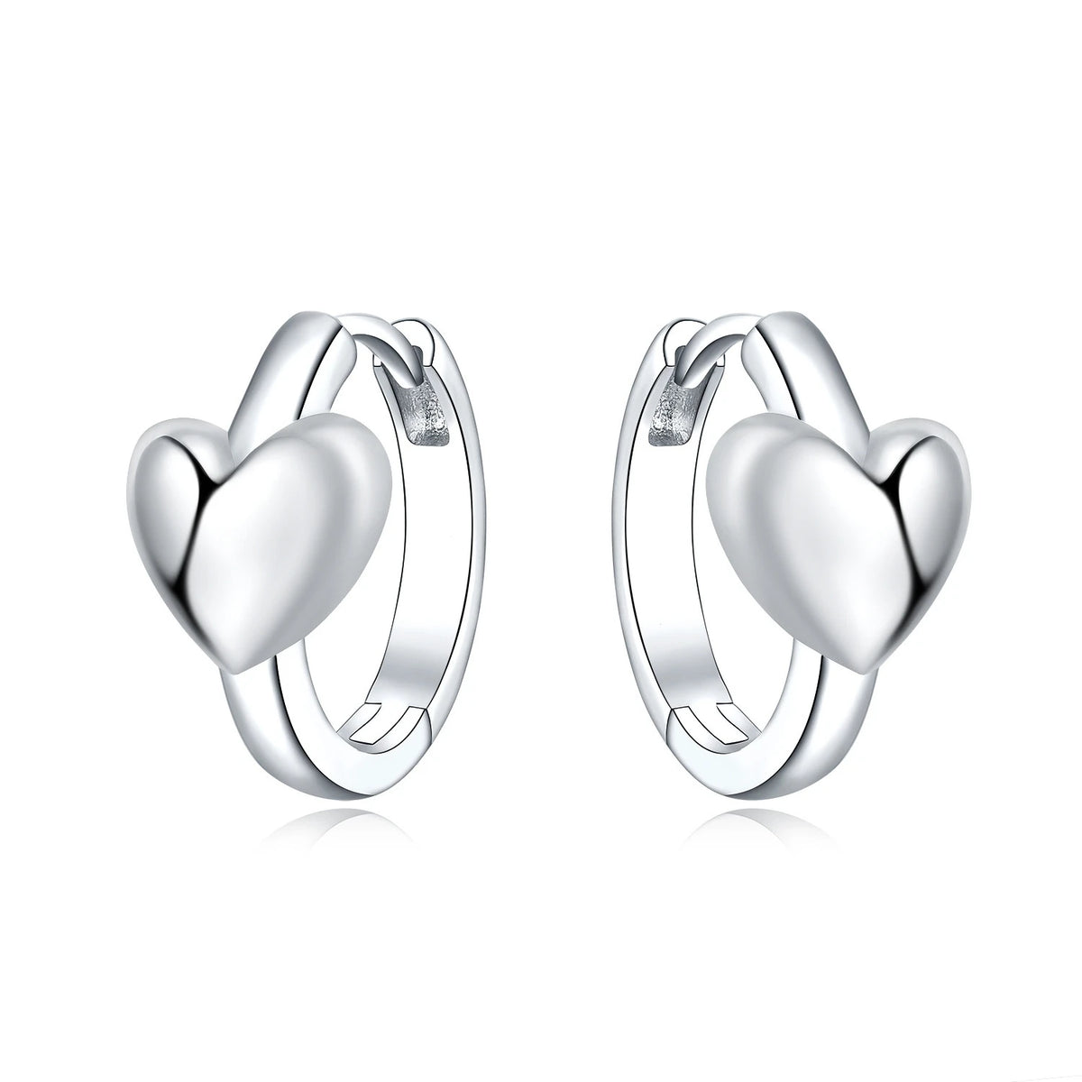 REDheart Fashion Love Heart Copper Silver Plated Drop Earrings Colorful Heart Shape Zircon Hoop Earrings Fine Jewelry for Women