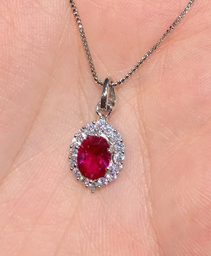 Gemfiori Pigeon Blood Red Set Zircon Temperament Versatile Niche Design High-end Ring Earring Necklace