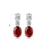 Gemfiori Anster High Quality S925 Lab Grown Ruby Earring Stud Dainty Gemstone Stud Earrings for Women Daily Wear Gift