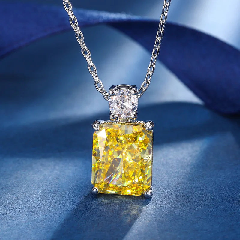 Gemfiori Yellow Perfume Bottle pink Sugar Cube Zircon Pendant Earrings Niche Design Luxury Temperament Set