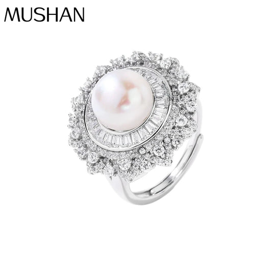 MuShan Jewelry Factory S925 Natural Pearl Ring Niche Light Luxury Versatile Cross Border Bestseller Is Exquisitely Crafted
