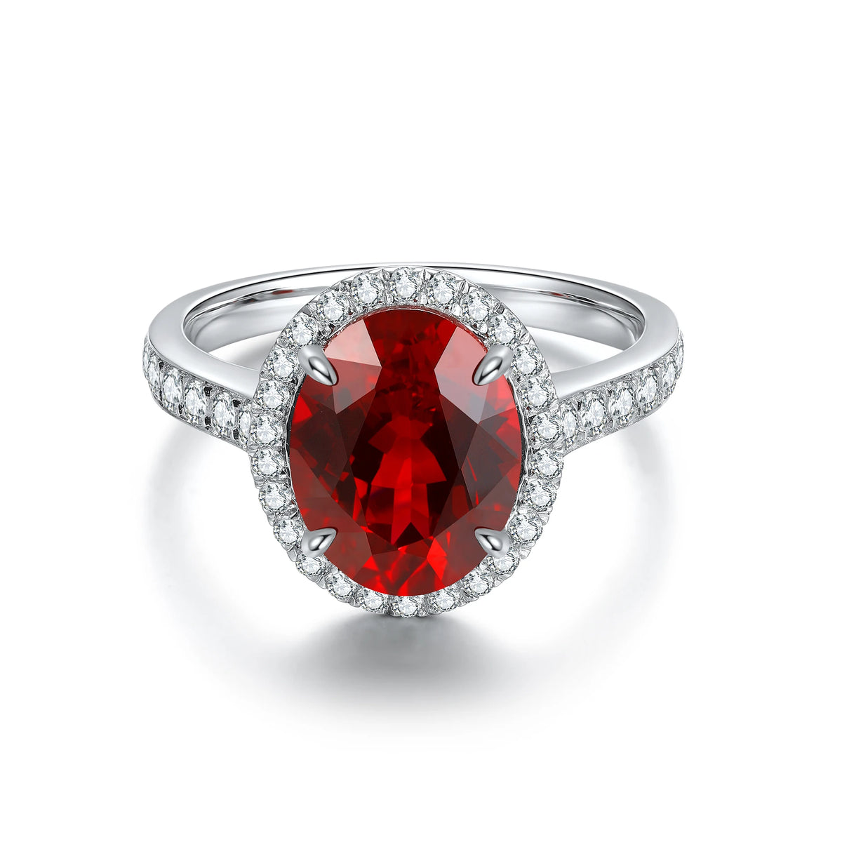 Gemfiori Trend Fashion Vintage Lab Grown Ruby Ring 925 Sterling Silver Anniversary Party Women's Ring Ruby Stone Ring