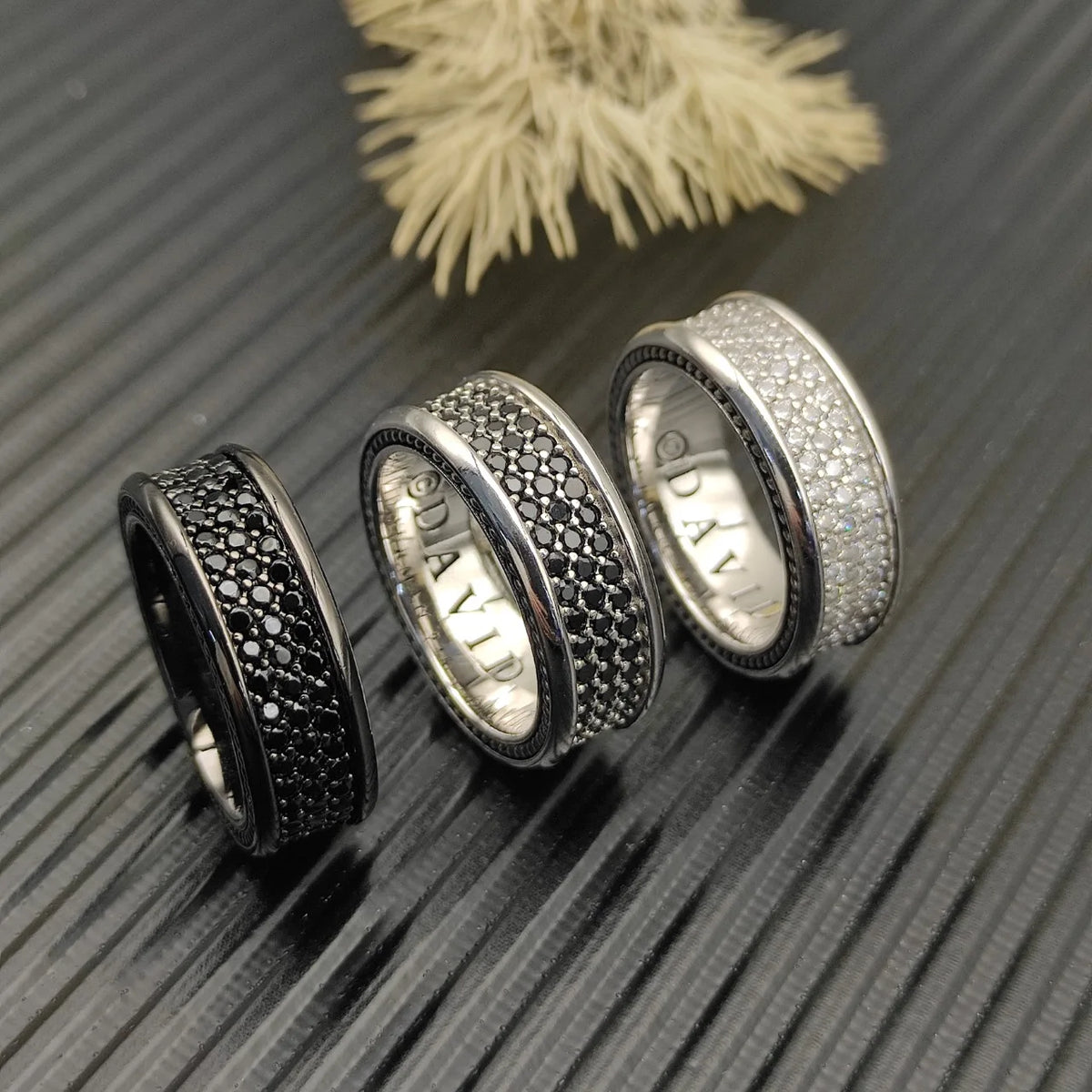 FASHIONISTA DY High-Quality Copper Alloy Silver-Plated 8.5mm Full Diamond Ring, Silver-Plated Diamond-Set Ring, Jewelry