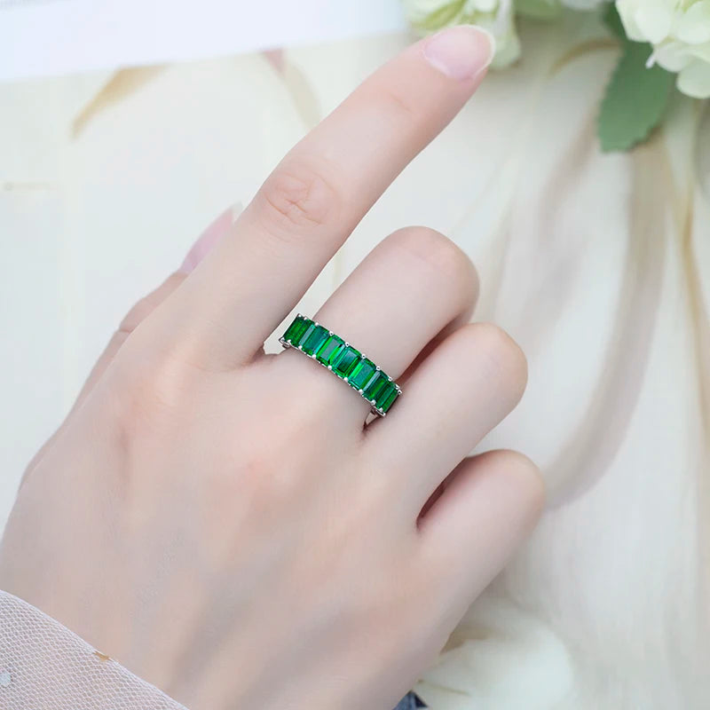Messi Gems 2022 Trendy Ring Emerald Cut 14k 18k White Gold 5*3mm Lab Grown Zambia Lab Grown Emerald  Ring for Women