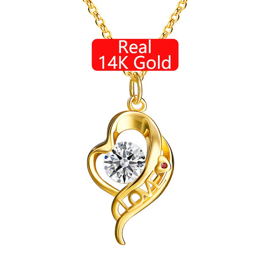 Gioiellieri Fine Jewelry Factory Woman Engagement Mother's Day Gift 1 Carat Moissanite Valentine Love Hollow 14K Gold Pendant