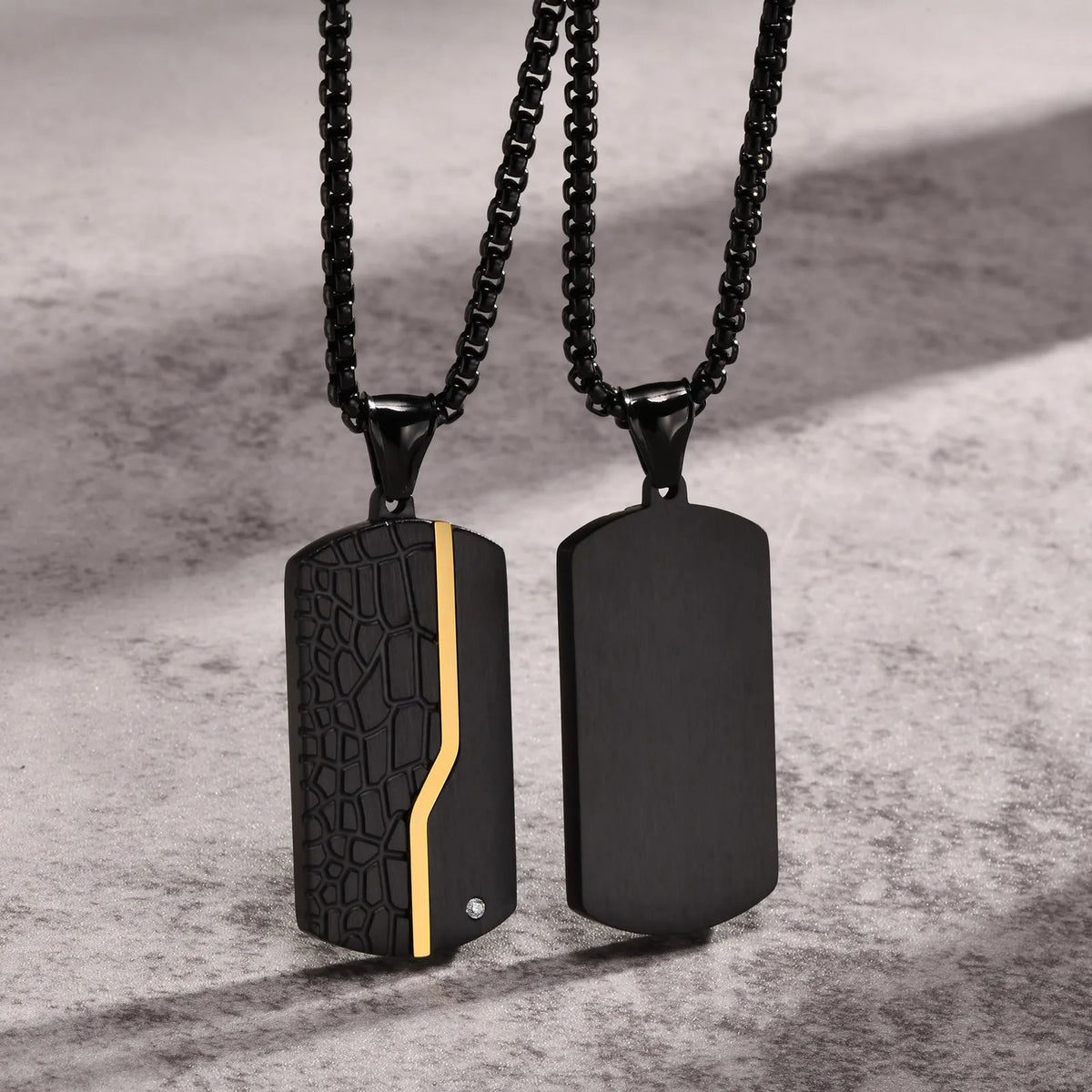 REBEL Chrome Titanium Steel Black Tag Stainless Steel White Zircon Dog Tag Pendant Necklace for Man Customized logo Heart Jewelry