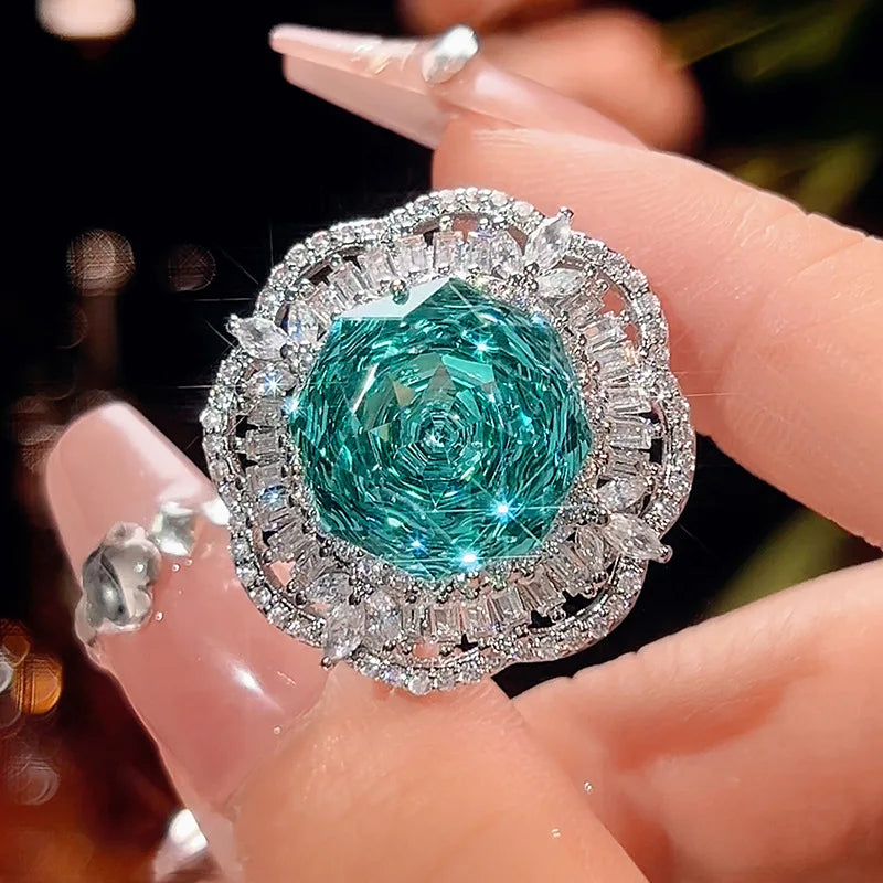 Gemfiori 2025 New Jewelry Brass Gold Plated Color Rose Zircon Fashion Style Set Women's Festival Gift