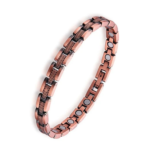Vintage Zinc Alloy Copper Color Magnetic Detachable Link Adjustable Unisex Couple Bracelet Retro Style Fashion Jewelry