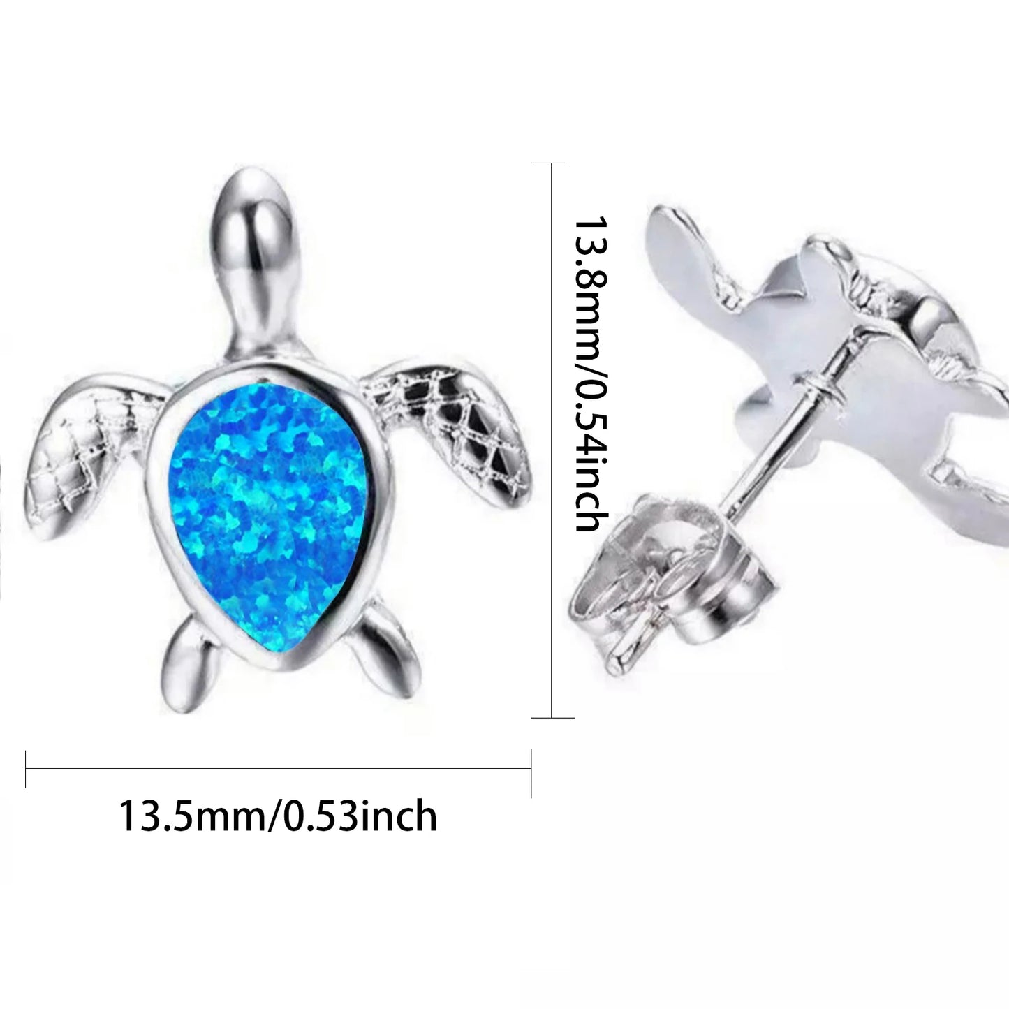 Tiktok Ins Viral Sea Turtle Stud Earrings | Blue Opal Ocean Animal Jewelry Wholesale