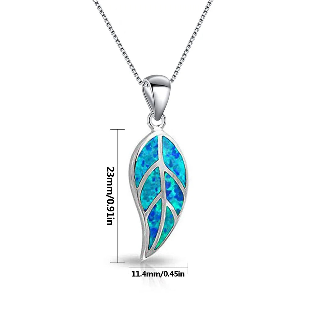 Opal Women's Bestseller Forest Series Anchor Necklace with Blue Pendant Copper Alloy Silver Plated Christian Box Chain Gift