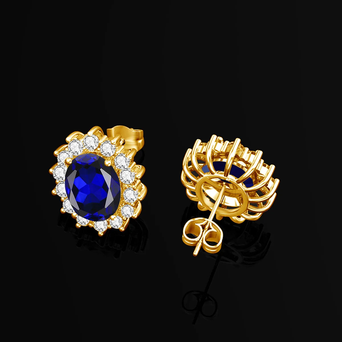 ArtistA Shiny Sunflower Sapphire Pendant Earrings Ring 925 Silver Bride Women Gold Plated Jewelry Set Manufacture