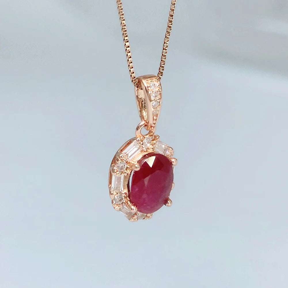 Gioiellieri Vintage Ruby Pendant with Natural Red Gemstone for Women 925 Sterling Silver July Birthstone Fine Jewelry Handmade Luxury Gift