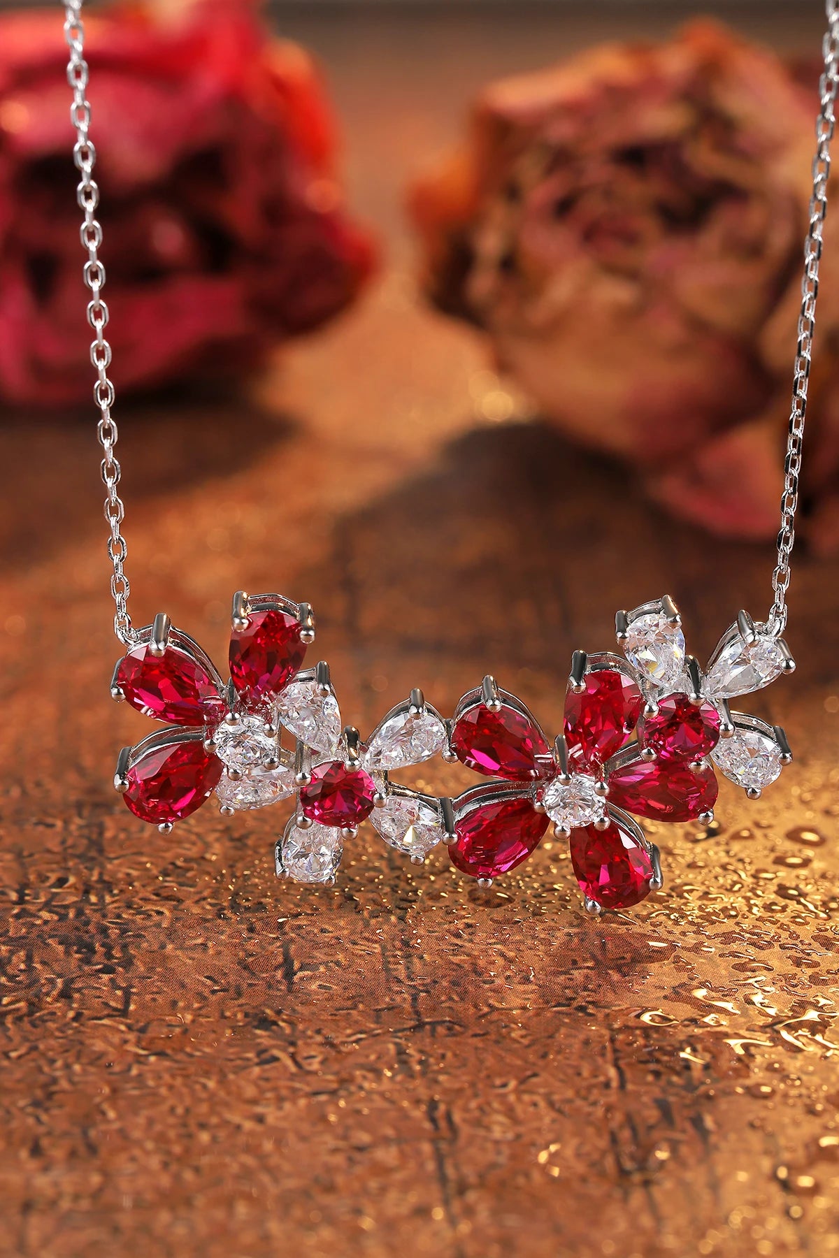 Gemfiori Custom Women Fine Jewelry Simple Lab Grown Ruby Diamond GIA IGI Certified Necklace