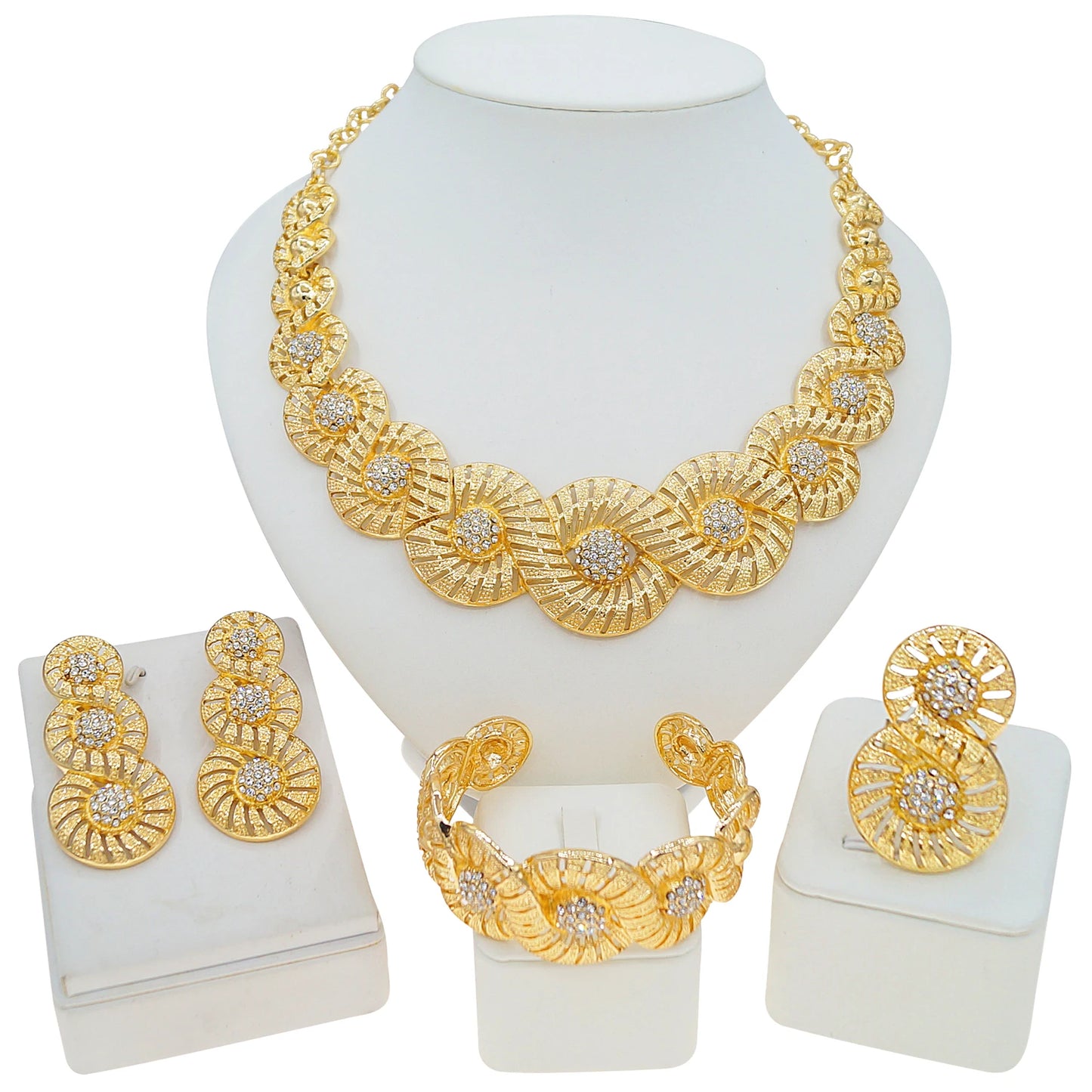 Zhuerrui Italiano Gold Designs Women Jewellery Set Party Fine Costume Jewelry Set Luxury Big Necklace Jewellery Sets I005520