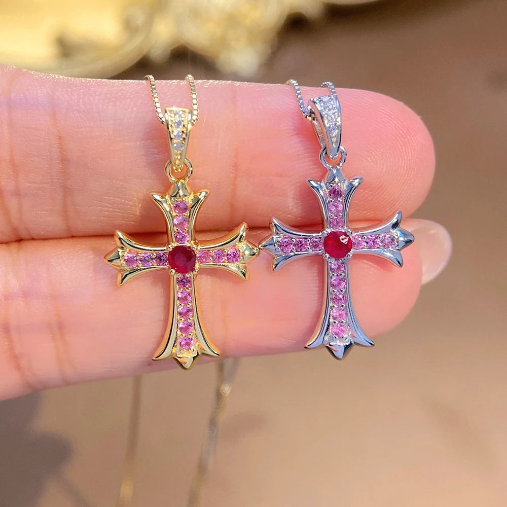 Gioiellieri Natural Ruby Sterling Silver Gold Plated Exquisitely Crafted Claw Setting Gemstone-Inlaid CMA Women's Anniversary Gift Party