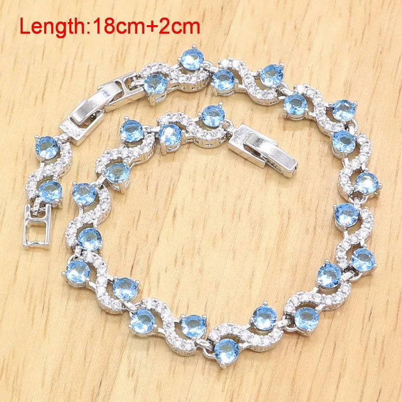 XOTICA 925 Sterling Silver Luxury Design Jewelry Set for Women Wedding Bracelet Earrings Necklace Pendant Ring Bridal Birthday Zircon