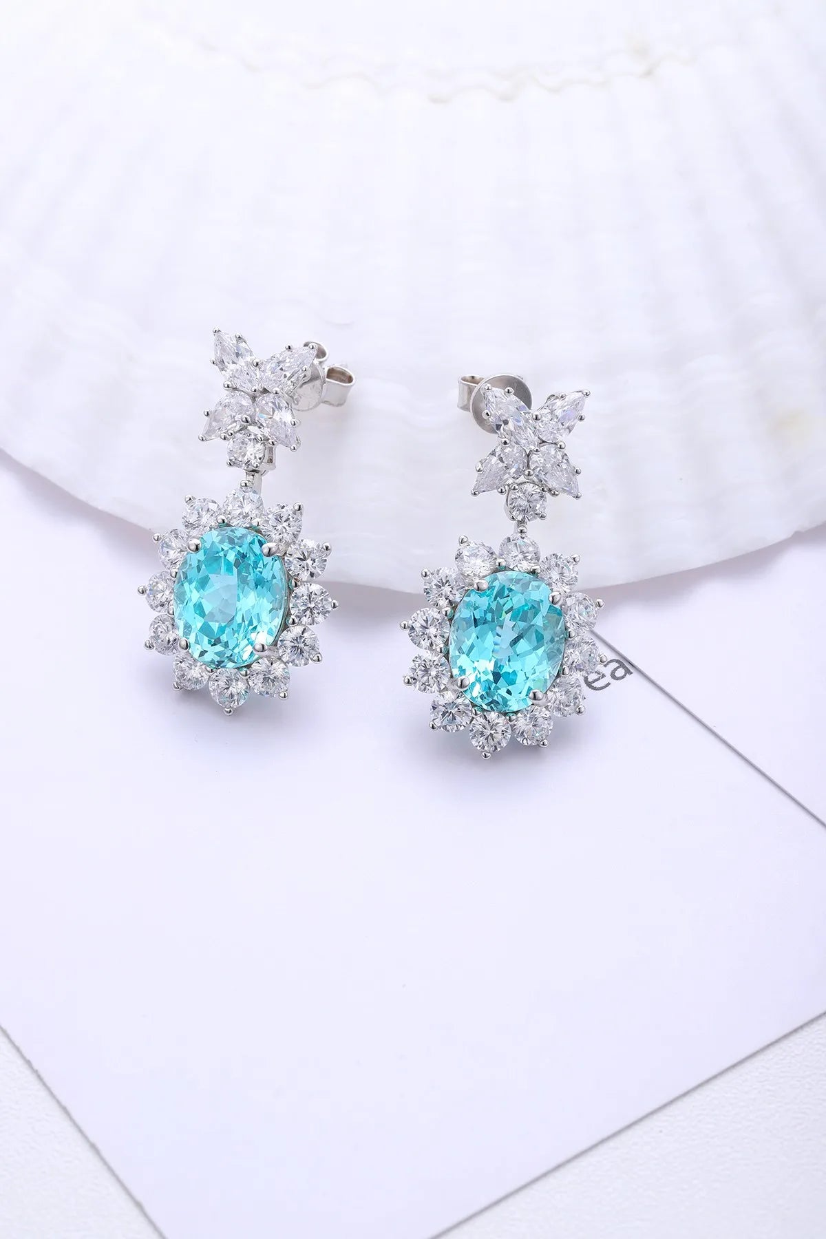 Gemfiori Anster High Quality S925 Lab Grown Paraiba Earring Stud Dainty Gemstone Stud Earrings for Women Daily Wear Gift
