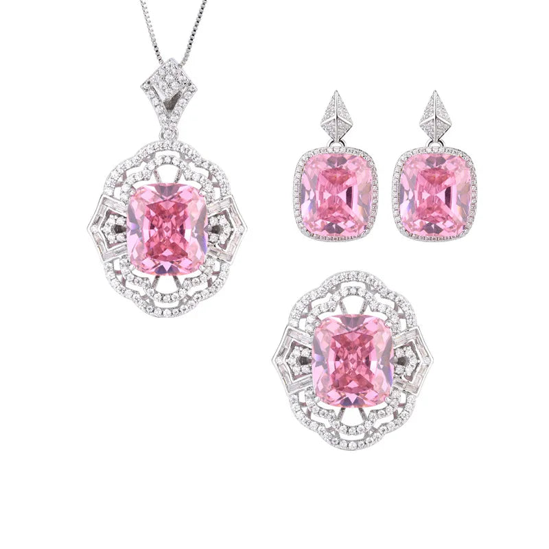Gemfiori Retro Palace Style Light Luxury Zircon Hollow Lace Open Ring Niche High-end Fashion Set
