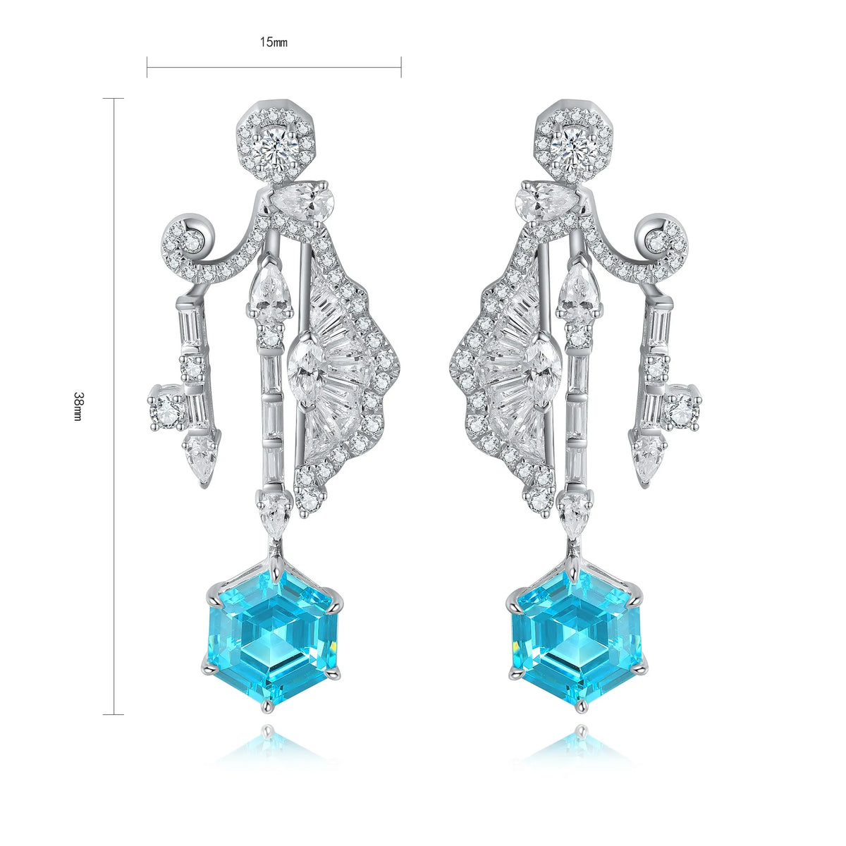 Gemfiori Anster High Quality S925 Lab Grown Paraiba Earring Stud Dainty Gemstone Stud Earrings for Women Daily Wear Gift