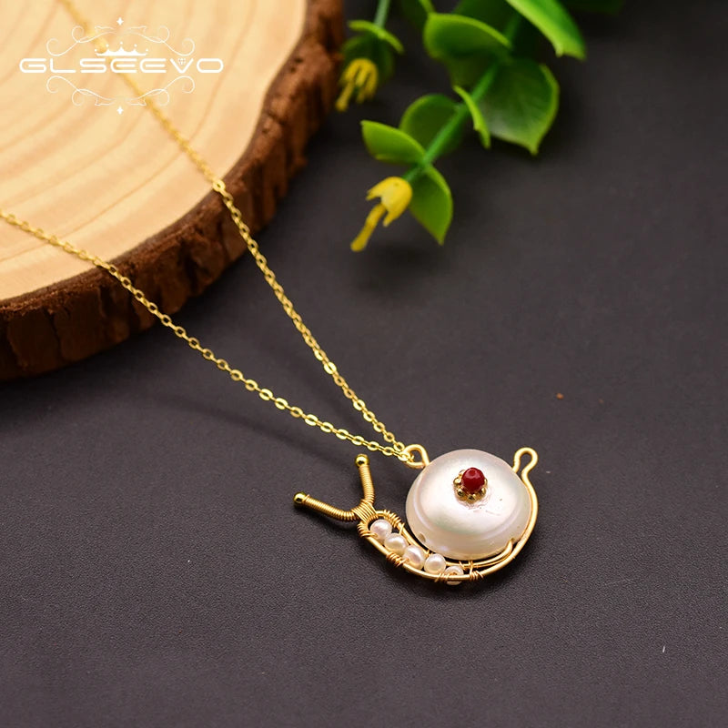 Natural Freshwater Pearl Pendant Necklace for Girl Party Gift Fashion Necklace Jewelry