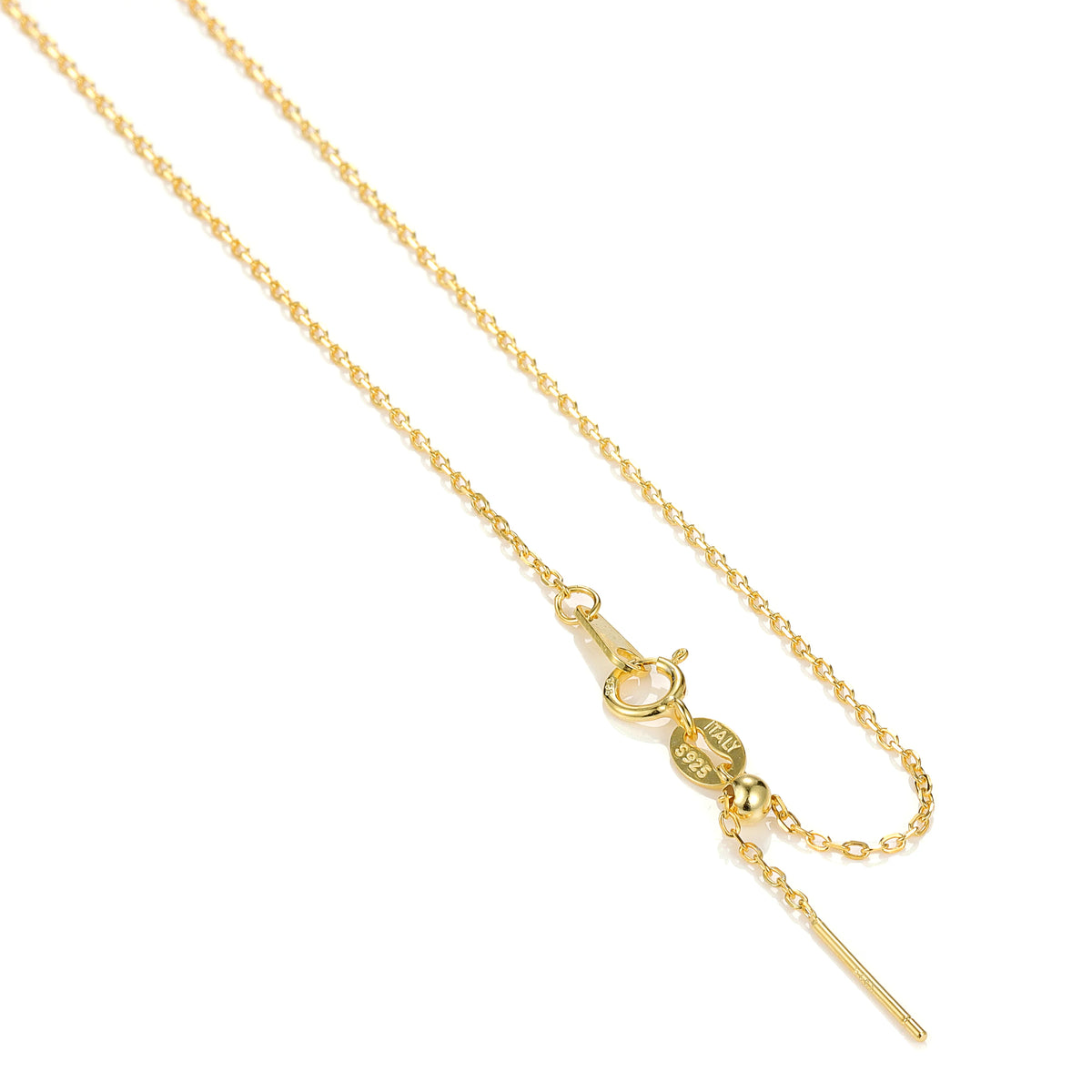 REDheart Custom 925 Sterling Silver Thin Chain Italy Link Adjustable Box Cross Singapore Gold Plated Necklace Fine Jewelry