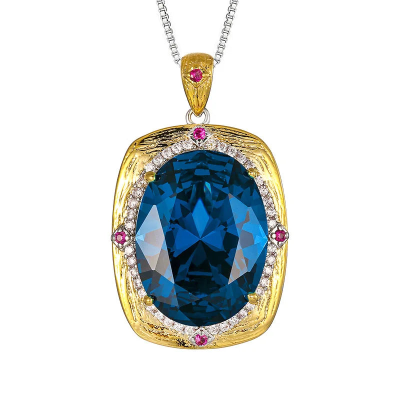 Gemfiori New Fashion Vintage Royal Elegant Jewelry Cushion Cut Purple Gem Halo Pendant Necklace Earrings Ring Luxury Party Gifts for Her