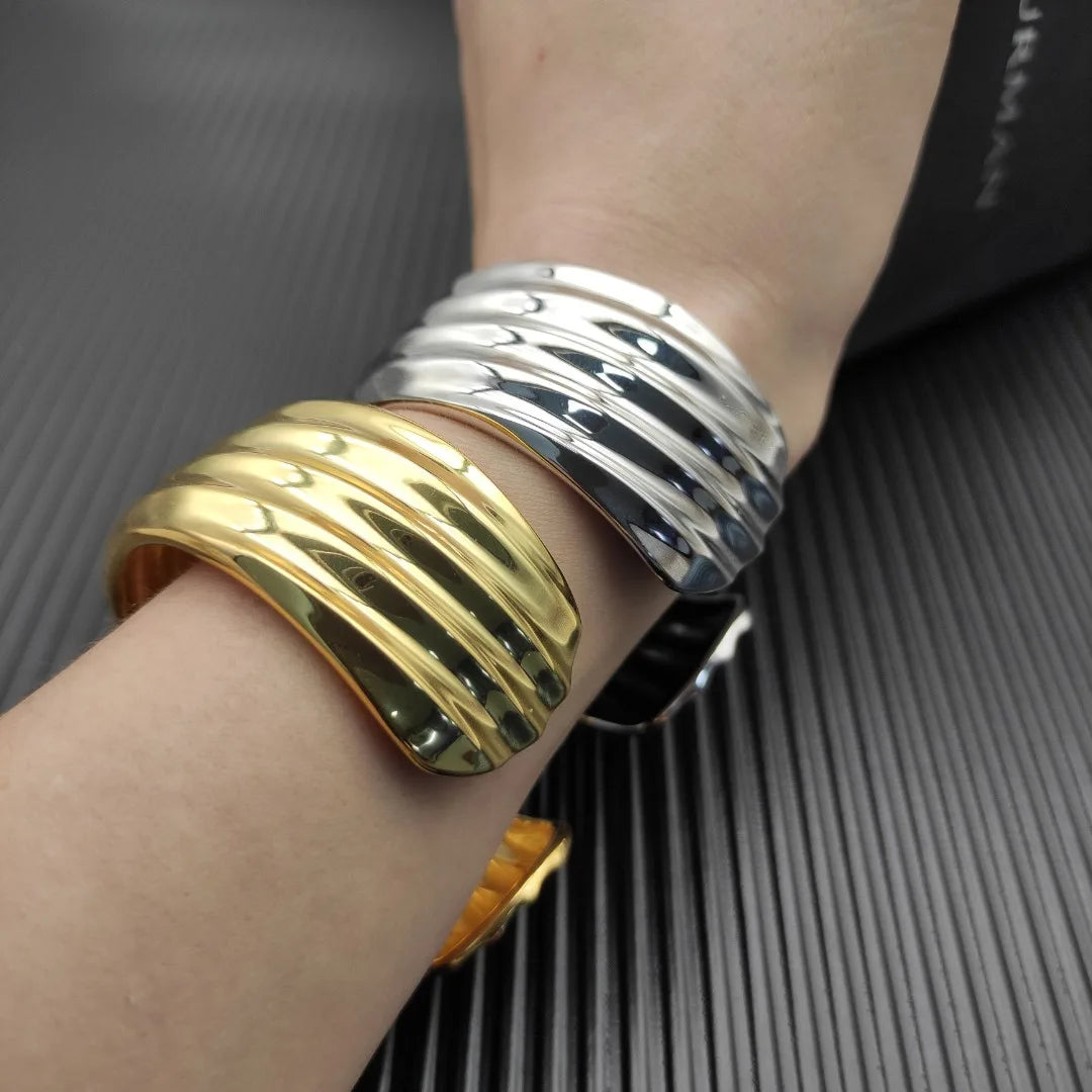 FASHIONISTA DY High-Quality 24mm Gold-Plated Bracelet, Unisex Silver-Plated Bracelet for Men and Women, Jewelry