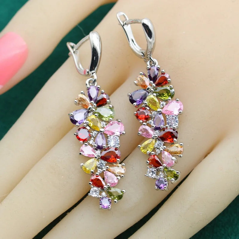 XOTICA Custom 925 Silver Drop Earrings for Women Fashionable Wedding Jewelry with Zircon Ladies Gift Set