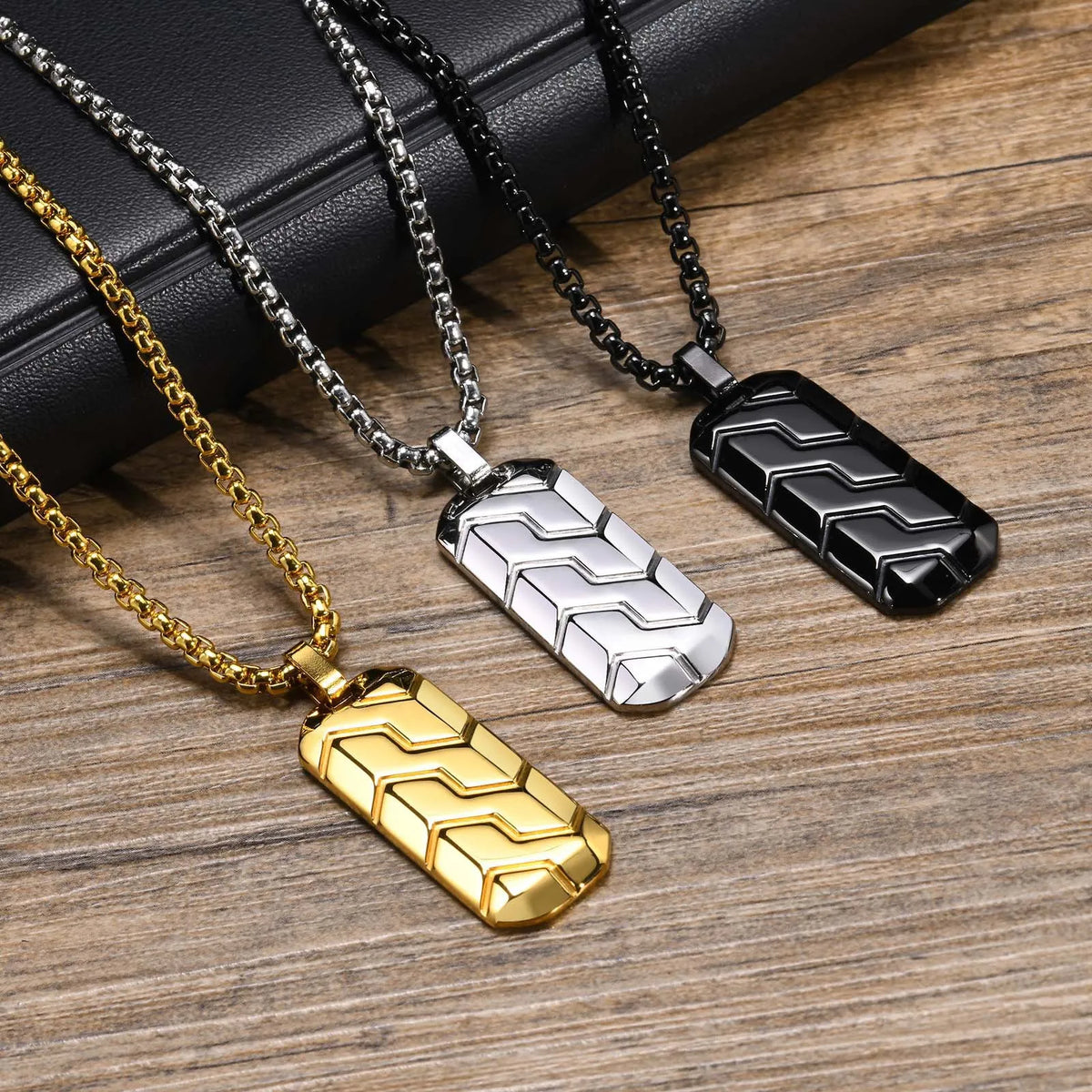 REBEL Hypoallergenic Men's Minimalist Black Gothic Cross Pendant Box Chain Necklace Sports Inspired Stainless Steel Sports Necklaces